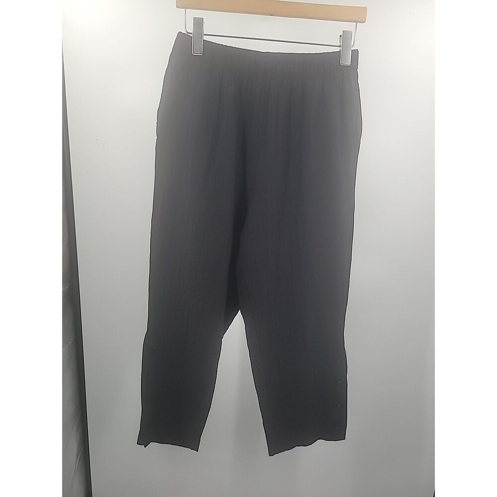 Habitat Textured Lagenlook Crop Pants Sz M Boho Vacation Beachy